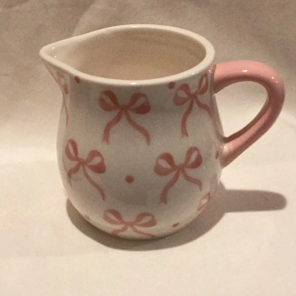 Pink Bow Cream and Sugar Set